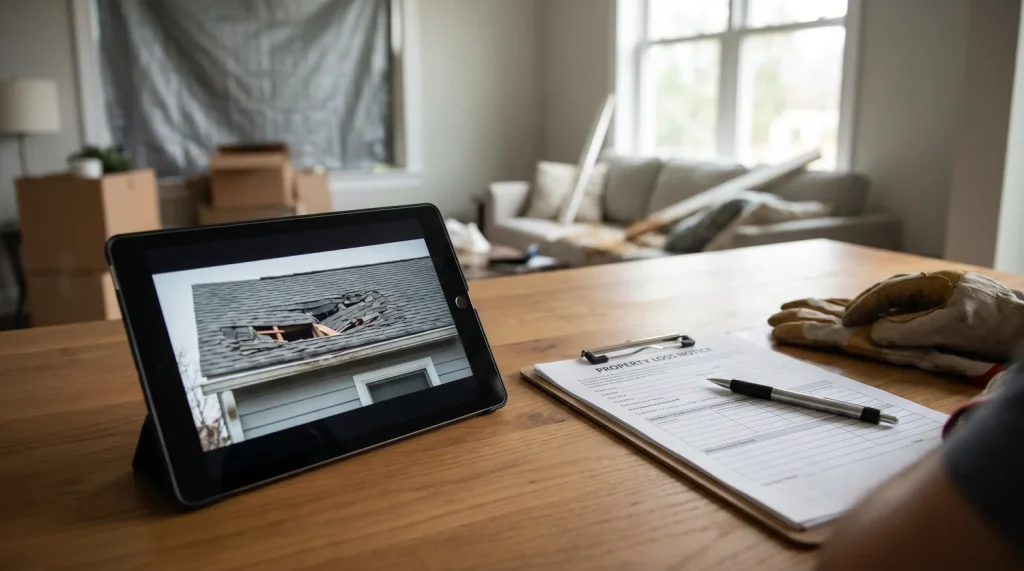 RescueHero submitting insurance documentation for a Portland water damage claim