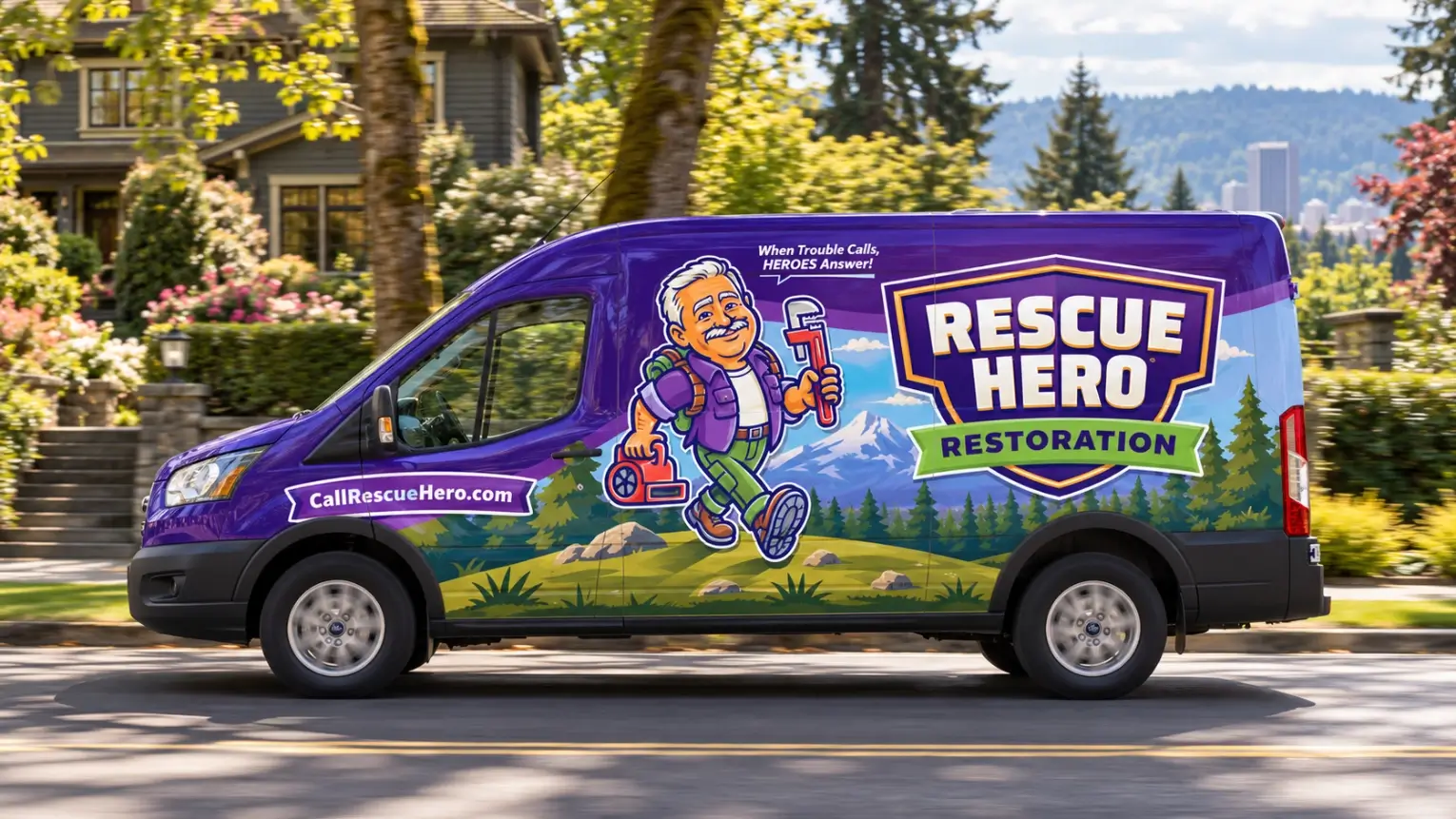 Rescue Hero Van Through Portland Hills